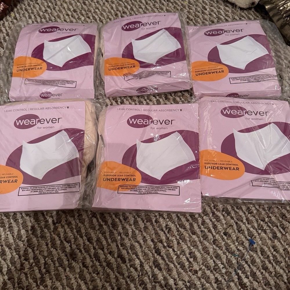 Lot Of 6 Wearever Women's Incontinence Briefs Size 3X, Waterproof 2636 Beige